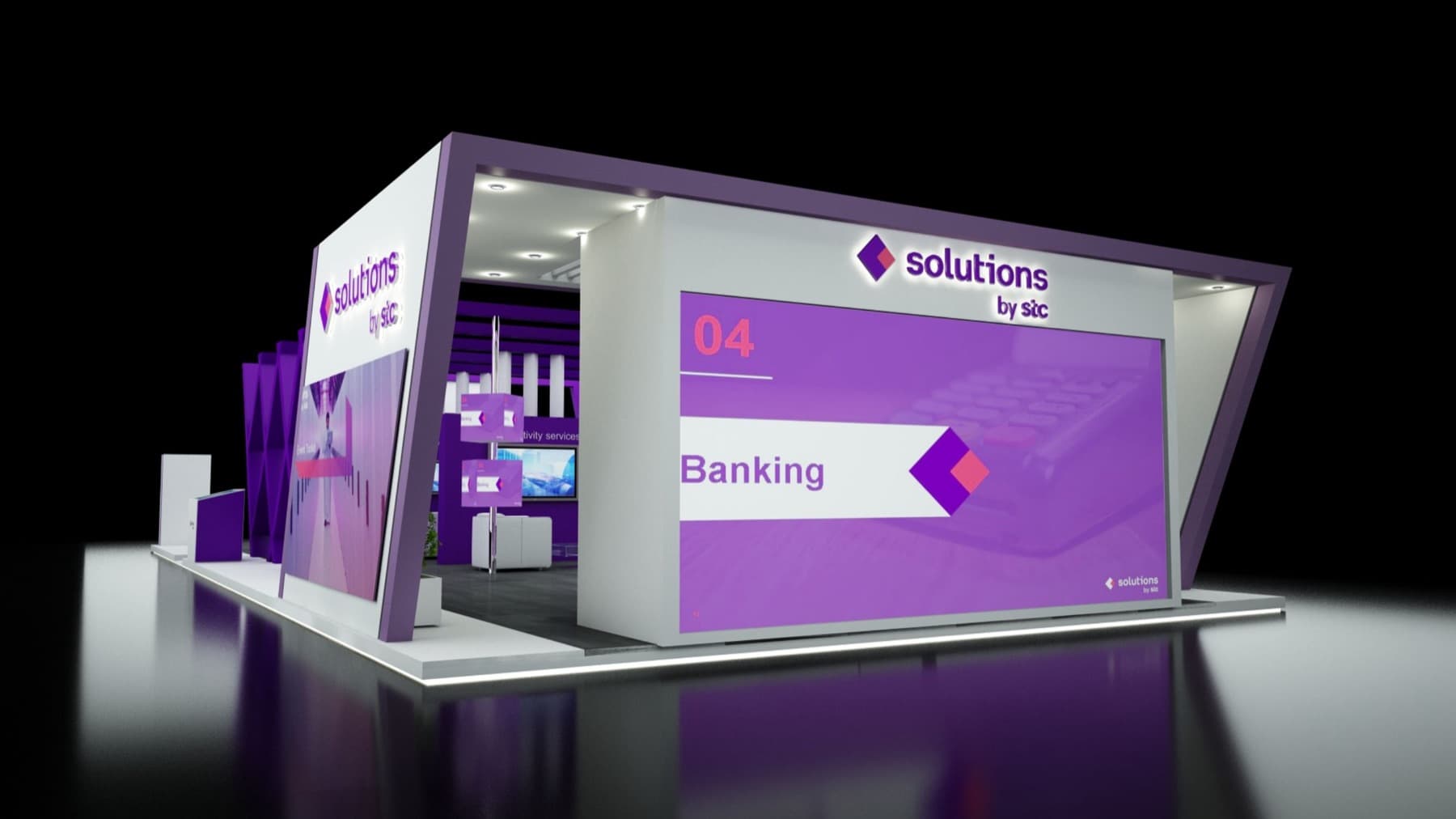 Solutions by stc — Exhibition Booth 3D Render - Image 1