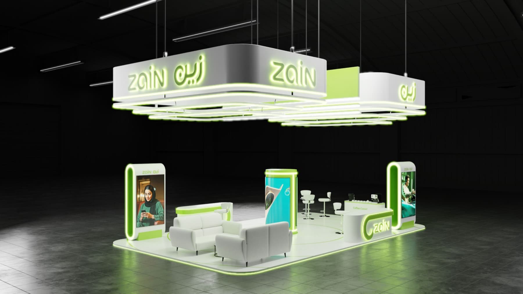Zain — Exhibition Booth 3D Render - Image 2